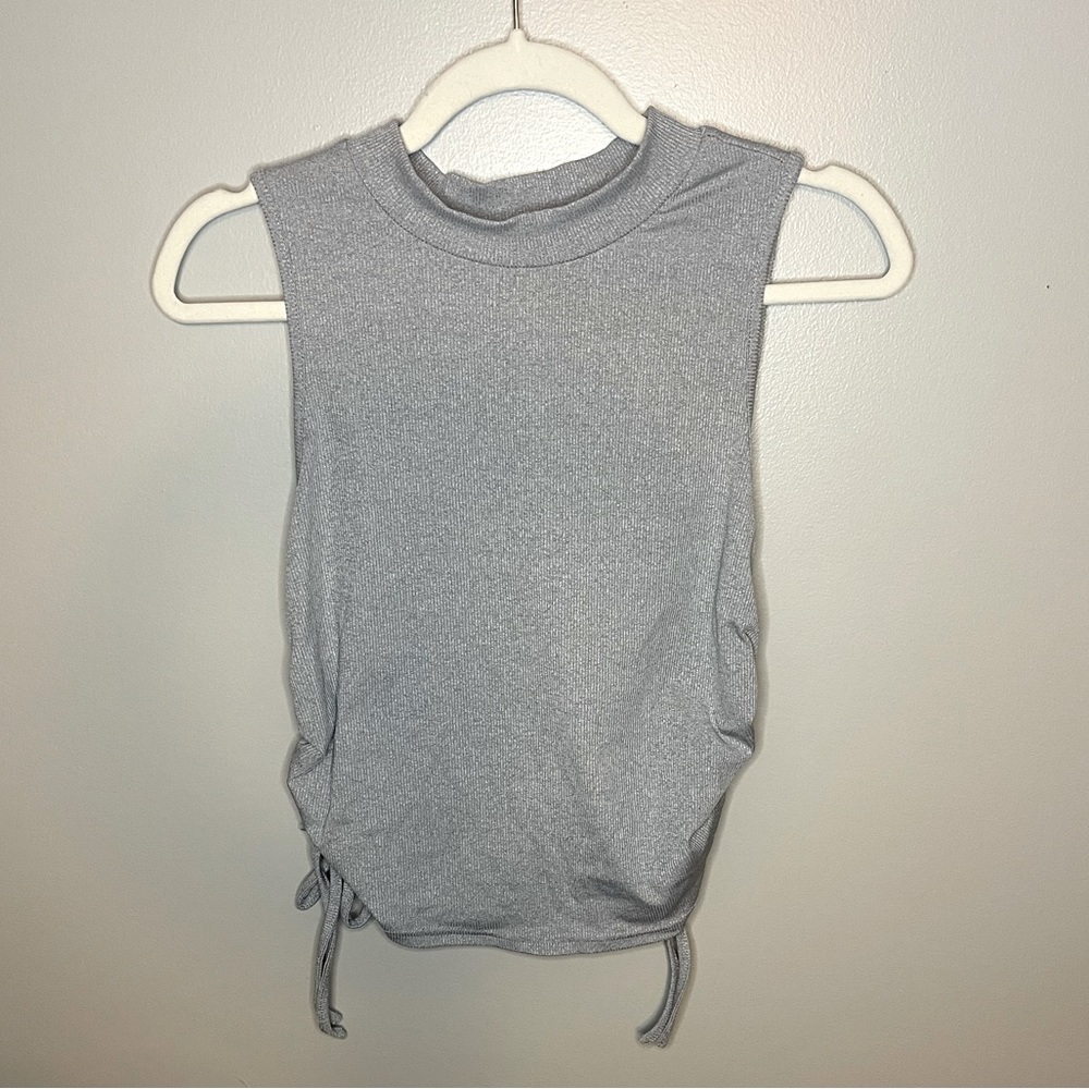 NWOT Gray Side-Tie Ruched Crop Tank by SHEIN ✨